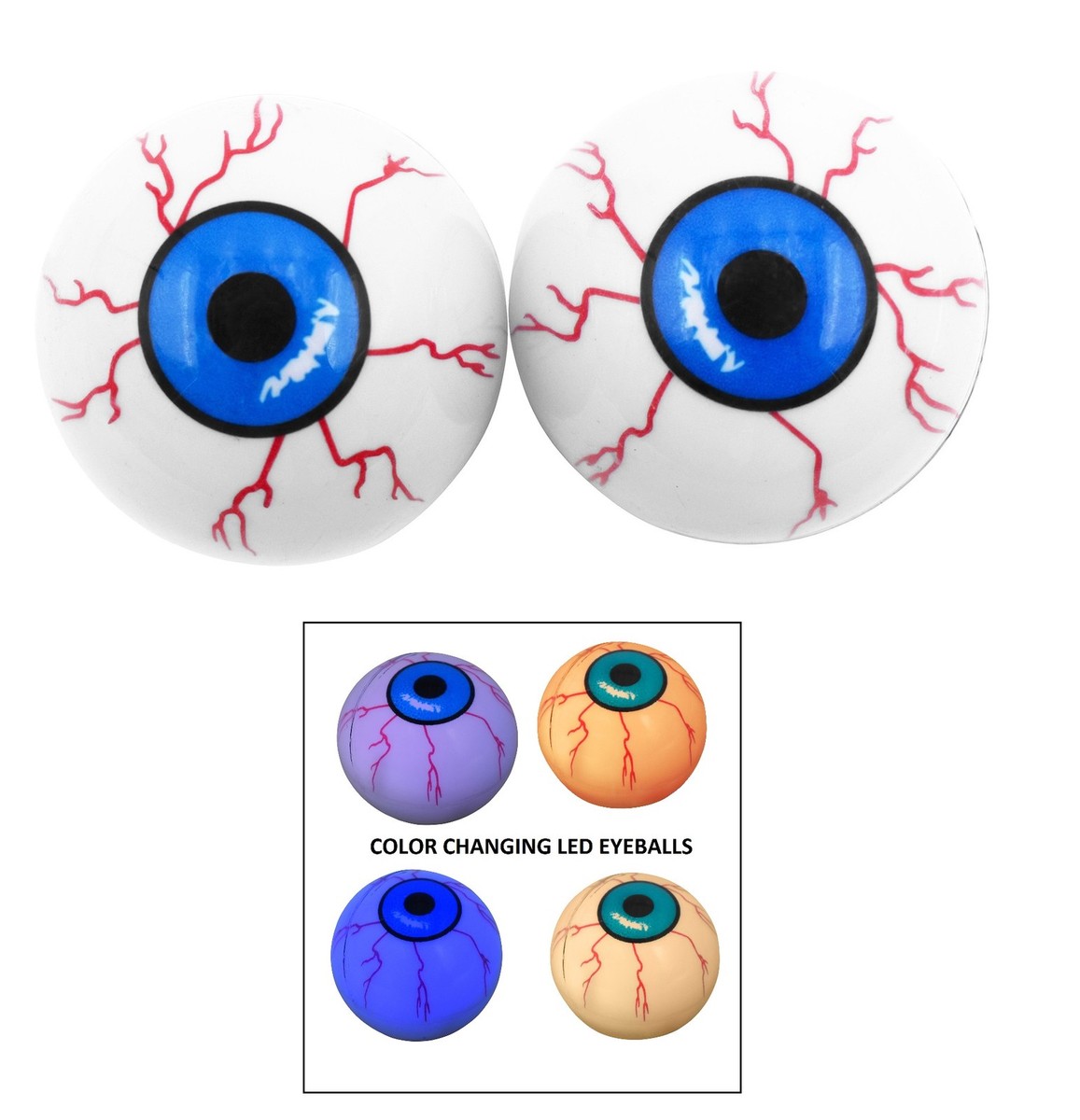 Fake Light Up Moving Wobbly Blue Eyeball Gravity Eyes Set  display picture 3