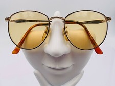 Vintage Blue bay Linden Brown Gold Metal Oval Sunglasses Japan FRAMES ONLY