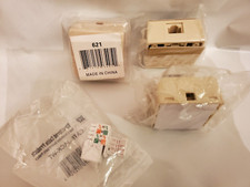 Lot 3 - Port RJ11 621 Telephone/Phone Line Ivory Modular Jack Surface Mount Box