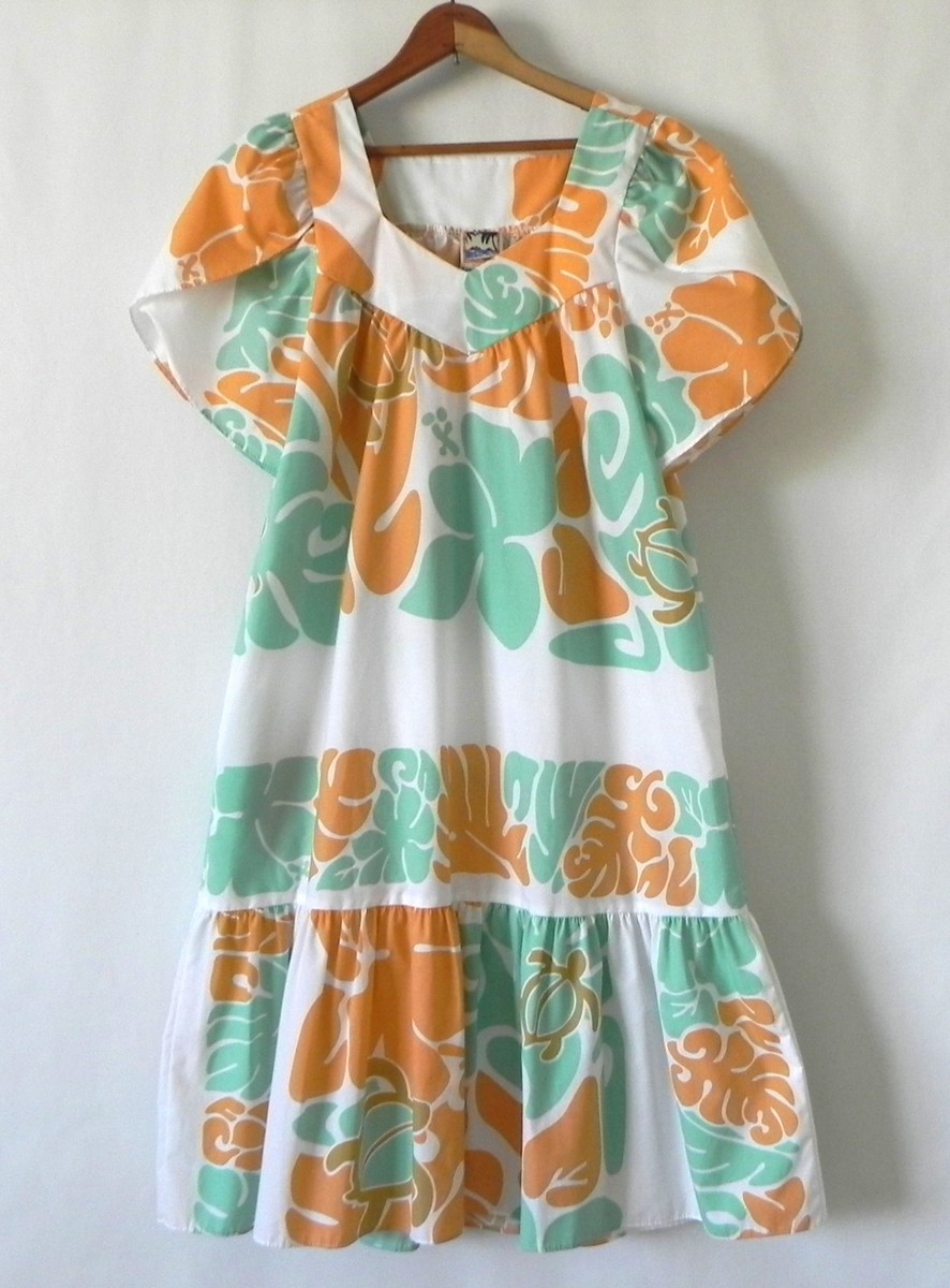 Hawaiian Togs Dress A-Line Cotton Blend Large Ruffle Hem Pocket Size S |  eBay