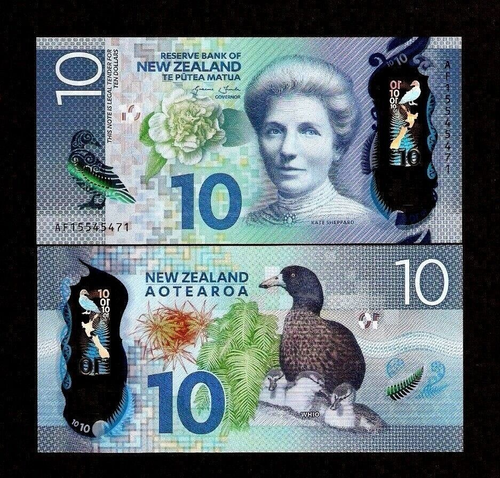 New Zealand 10 DOLLARS P-192 2015 Whio FALCON Polymer UNC NZ World Currency NOTE - Picture 3 of 3