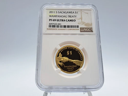 2011-S NGC PF69 ULTRA CAMEO Sacagawea "Wampanoag Treaty" PROOF Dollar 532-001