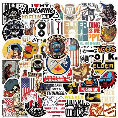   50 x Welder Helmet Welding Work Style Stickerbomb Aufkleber Sticker Set