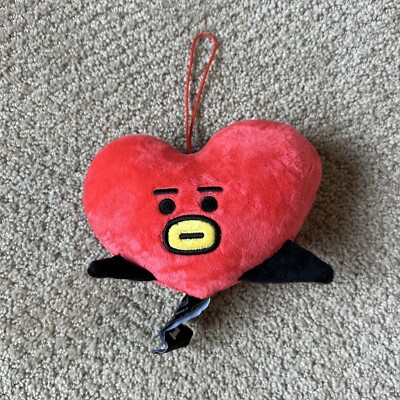 BT21 BTS Red Heart Pillow Tata Plush Doll Heart Face 6” Concert