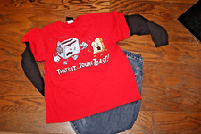 Boys 2-piece set jeans and funny longsleeve tee shirt