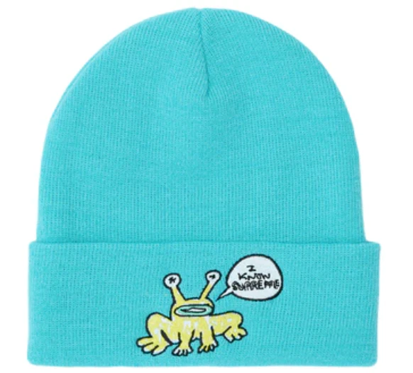 Supreme Daniel Johnston Beanie (turquoise) DS Chapeau, Casquette Homme Neuf Vêtements Bleu