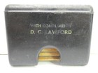 VINTAGE BAKELITE VESTA CASE MATCH BOX HOLDER DG LAWFORD ADVERTISING