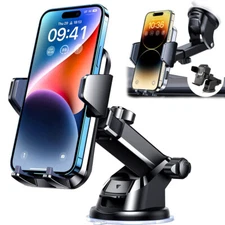 360° Phone Holder Car Mount Windshield Stand For iPhone 16 15 14 Pro Max Samsung