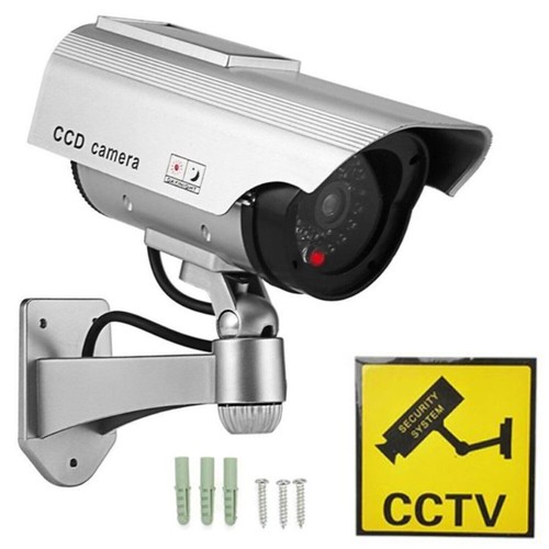 Manichino Fotocamera Finto Sorveglianza LED CCTV Con/Senza Pannello Solare - Foto 13 di 22