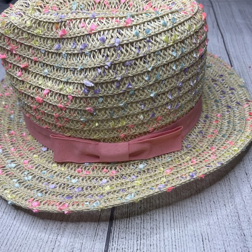 San Diego Hat Company 5-7 Yr Old Kids Paperbraid Multi-color Fedora Pink Bow NEW - Picture 2 of 16
