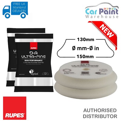 2 x RUPES DA 130x150 mm Bigfoot WEISS ULTRAFEIN Verbundschaum Polierpad