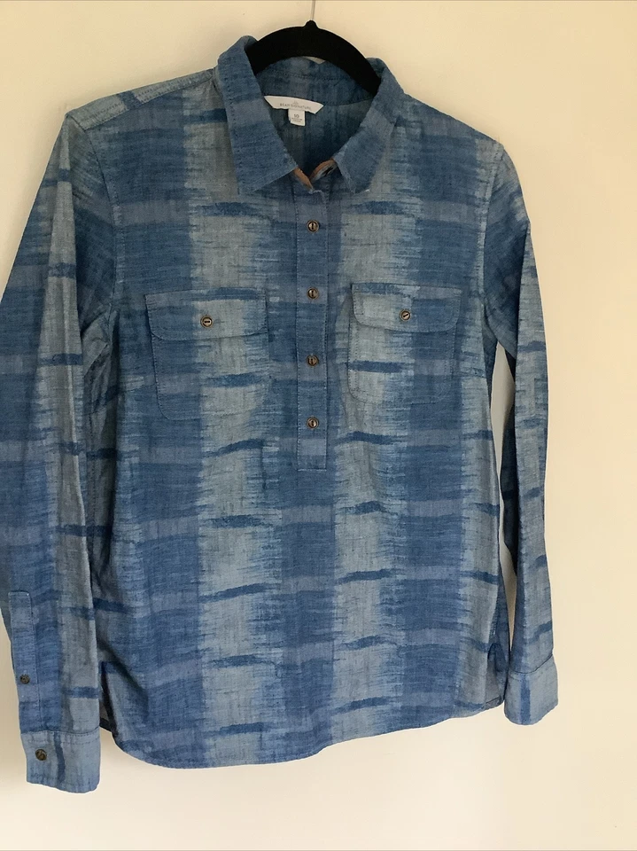 Camisa Western LL Beans Signature 10 Algodón Denim Popover Foto 3 de 4