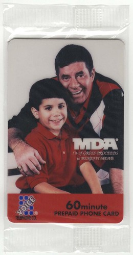 Vintage Jerry Lewis Collectable LTD Edition MDA VTC Phone Card with Bonus Card - Picture 2 of 7
