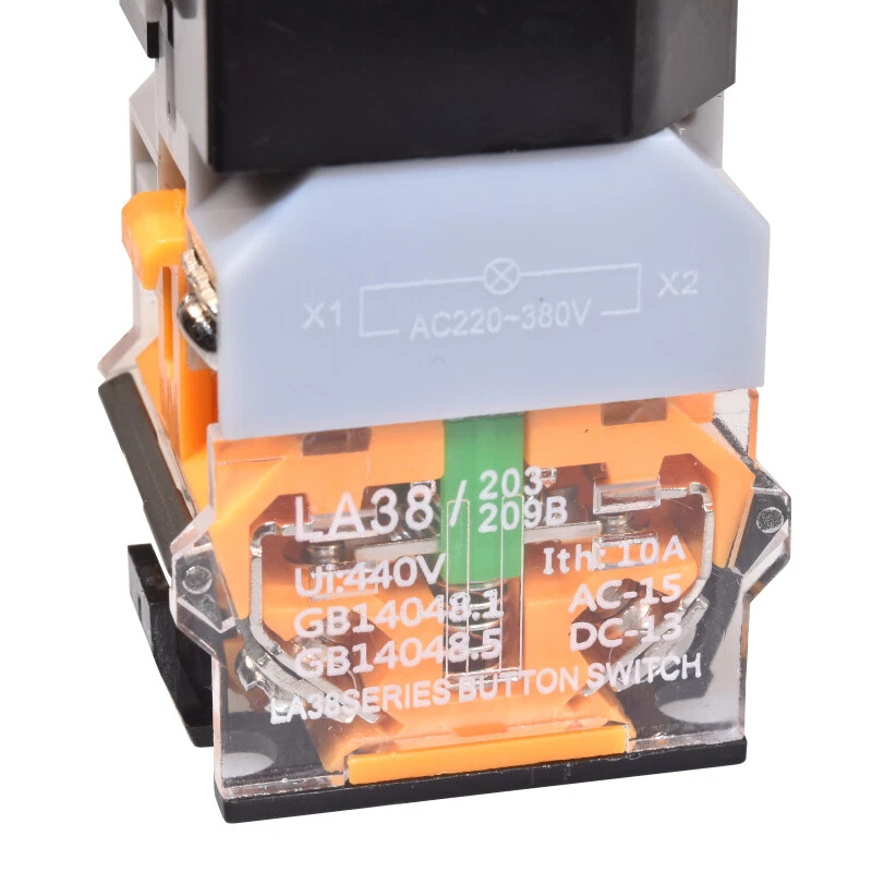 LA38 Maschinen Schalter Drucktaster Industrie Einbau 22mm Taster LED Beleuchtet - Bild 4 von 4