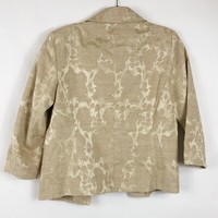Chico's Blazer Jacket Women's Size 0 Tan Graphic Floral Print 4