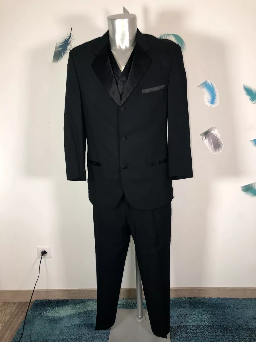 Tuxedo 3 Parts Black HUGO BOSS Chaplin Charlie Jacket 48 Trousers 42