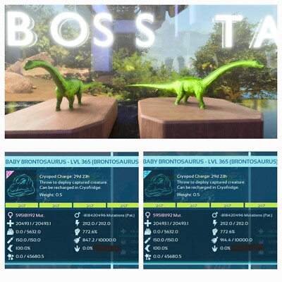 ARK ASCENDED PVE OFFICIAL PAIR BABY BRONTO ID247 HIGH STATUS PS5/PC/XBOX