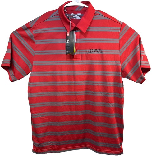 Cincinnati Bearcats Shirt Mens Large Red Polo Short Sleeve Under Armour, NWT