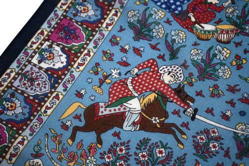 🆕️NEW Authentic DRAKE'S London FLORAL MUGHAL Print WOOL SILK Scarf Bandana - Picture 9 of 12