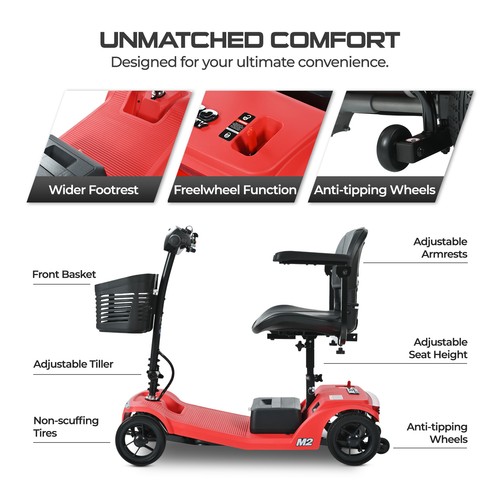 NEW 250W Foldable 4 Wheels Mobility Scooter for Adults & Seniors 330lbs 20 miles - Picture 4 of 13