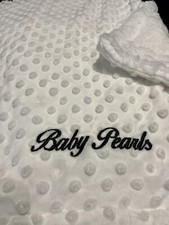 Baby Pearl Bobble Blanket Brilliant White 75x100cm. Fleece Soft Luxury Feel.