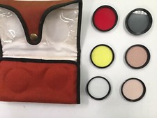 Set Of 6 Photographic Filters, 52mm, Vivitar, with Case