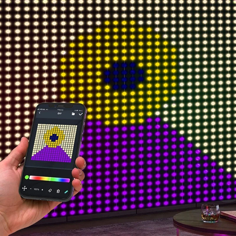 Smart LED RGB Curtain String Lights Fairy Light APP Control DIY Picture Display - Image 2 of 4