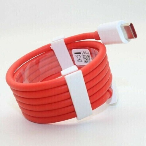 Original OnePlus Red USB-C Charge Sync Data Cable for 7/7T/6/6T/5/3/Pro - Picture 2 of 8