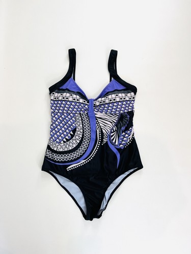 Badeanzug Push Up, Figurbetont, Lila mit Muster, 38/M,Urlaub,Strand,Damen,Bikini - Bild 4 von 4