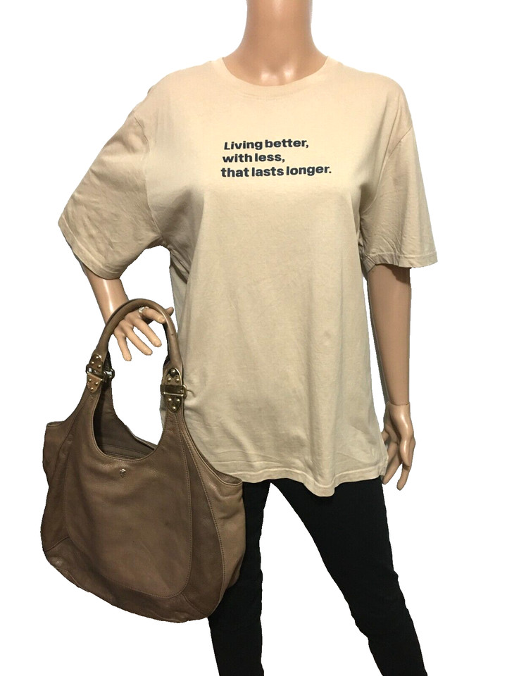 Garage Inc, cool slogan  T shirt for cool people,   sz. 14/XL camel beige
