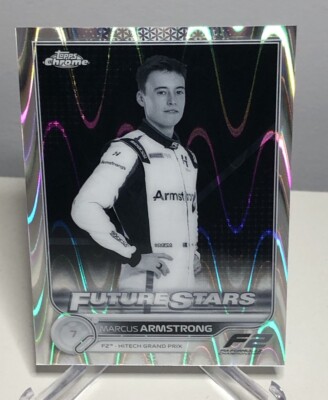 2022 Topps Chrome Formula 1 Marcus Armstrong F2 Future Stars B&W RayWave