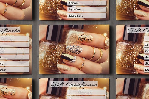 Gift Voucher Manicure Blank Card Coupon Pedicure Nails Present A7 + Envelopes - Picture 4 of 10