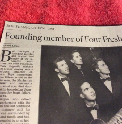 OBITUARY 1926 - 2011 BOB FLANIGAN FOUNDING MEMBER FOUR FRESHMEN GRADUATION DAY