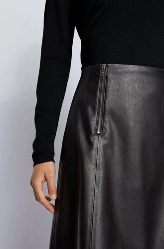 Club Wear Fashion Women's Skirt Handmade Genuine Lambskin Leather Soft Party HOT - Picture 3 of 4
