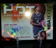 2022 NBA Hoops Hot Signature Rookies Ziaire Williams RC - SP Green Parallel.