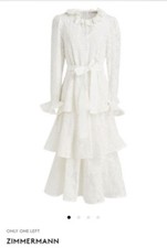 ZIMMERMAN WHITE LACE MIDI DRESS Size 6