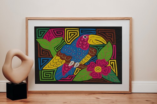 Multi-Color Toucan Parrot Bird Mola - Picture 4 of 10