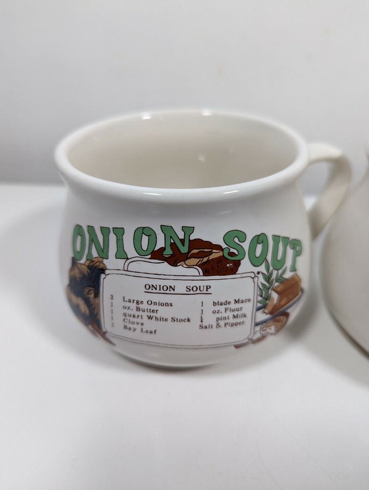 2 Vintage Soup Recipe Bowls Onion And Oxtail Soup eBay