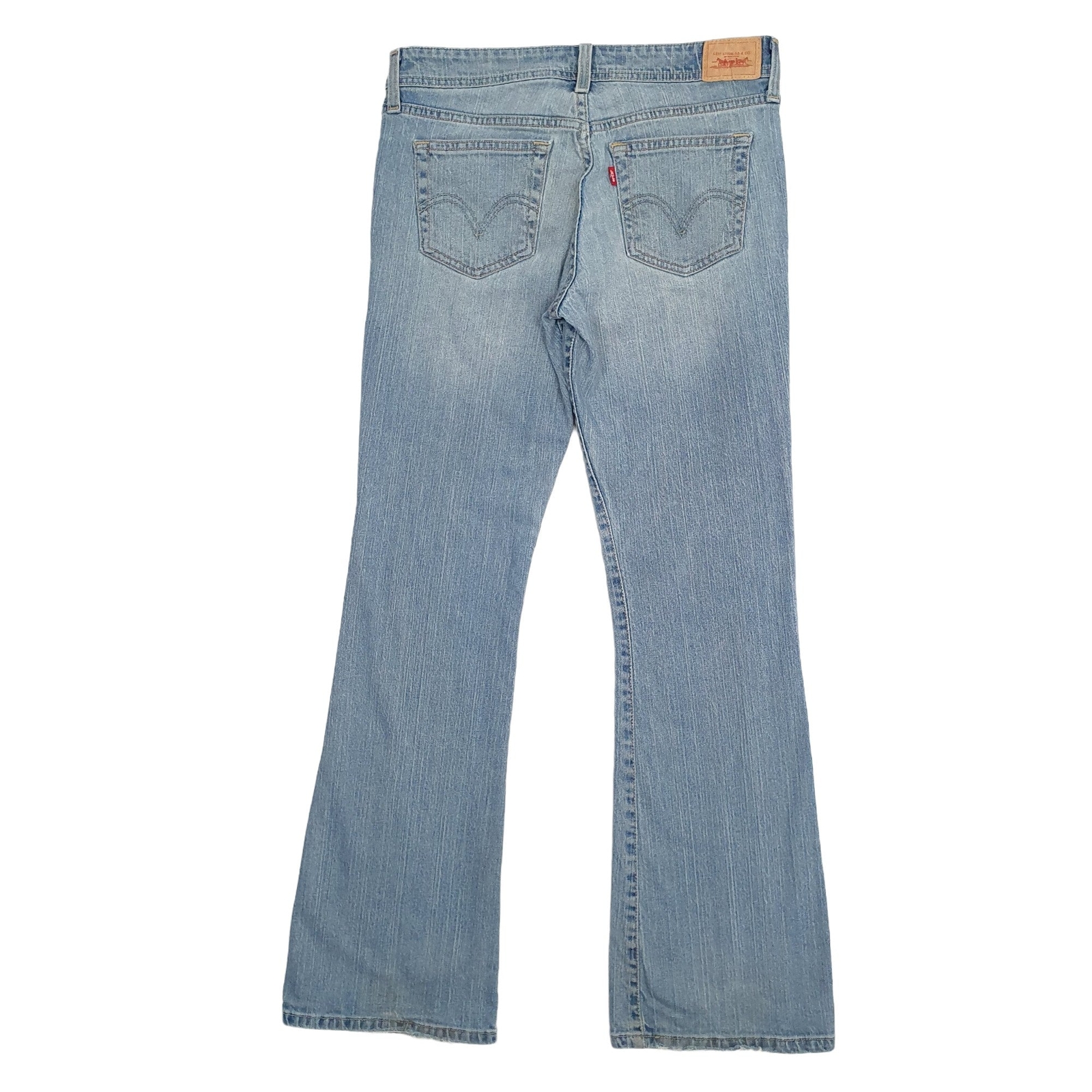 LEVIS 518 Jeans Superlow Boot Cut Fit Blue Denim Trousers Womens UK12 image 2