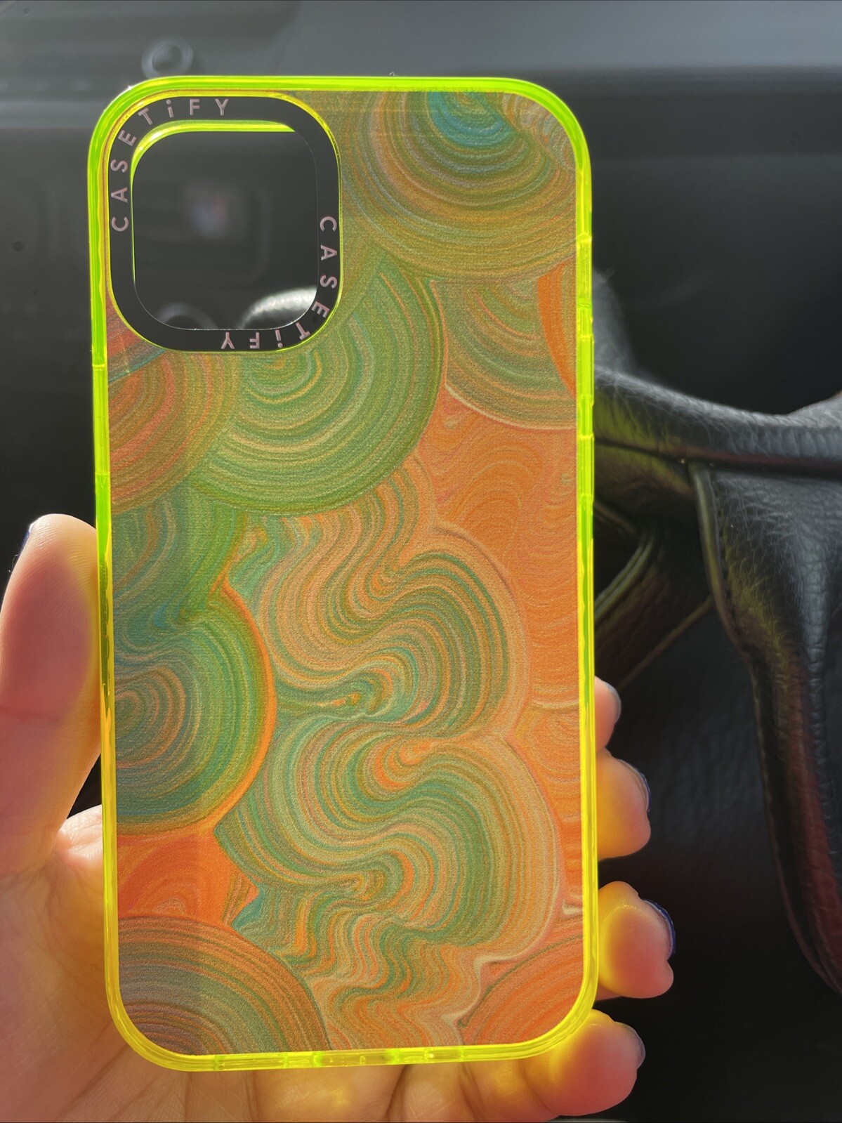 Casetify iPhone 12 Mini Case with Vibrant Colorful Swirl Design-image