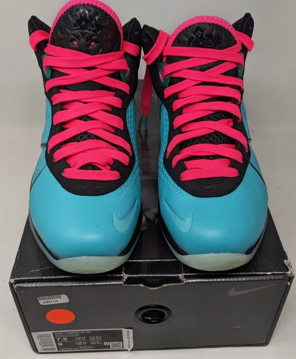 Nike Lebron 8 South Beach 2021 Sz 7.5 Men's Sz 9 Women's Pre Heat