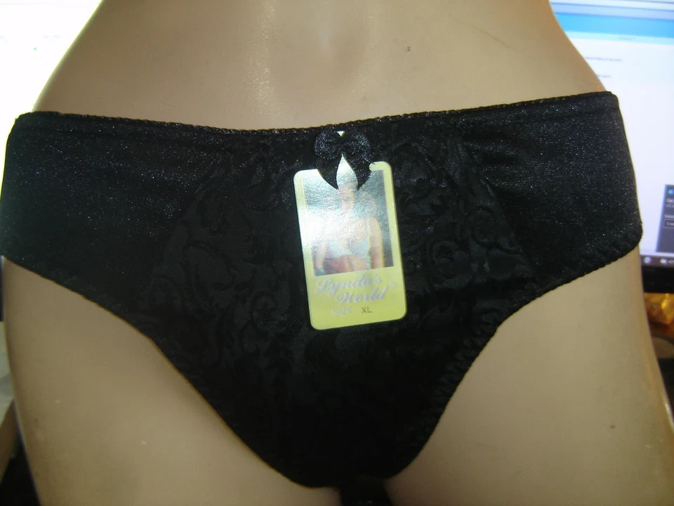 Old Stock Lynda's World Nylon Satin Bikini Panties Sizes L-XL NWT Great for Men - Image 4 of 4