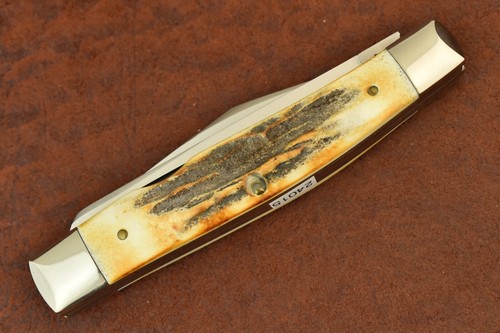VINTAGE CASE XX USA 10 DOT 1980 GREEN SCROLL STAG MOOSE KNIFE 5275 SS (24015) - Picture 7 of 7