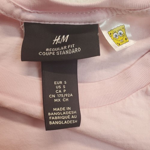 H&M SpongeBob Patrick Star Graphic T-Shirt Pink Tee Women Size Small 2021 Viacom - Picture 3 of 9