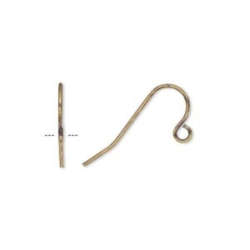 Pendientes de gancho de pescado de 11 mm con alambre de oreja, acero enchapado en oro antiguo con bucle abierto - Imagen 9 de 9