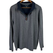 Banana Republic Men's 1/4 Zip Pullover Sweater Gray Blue Size XL Long Sleeve