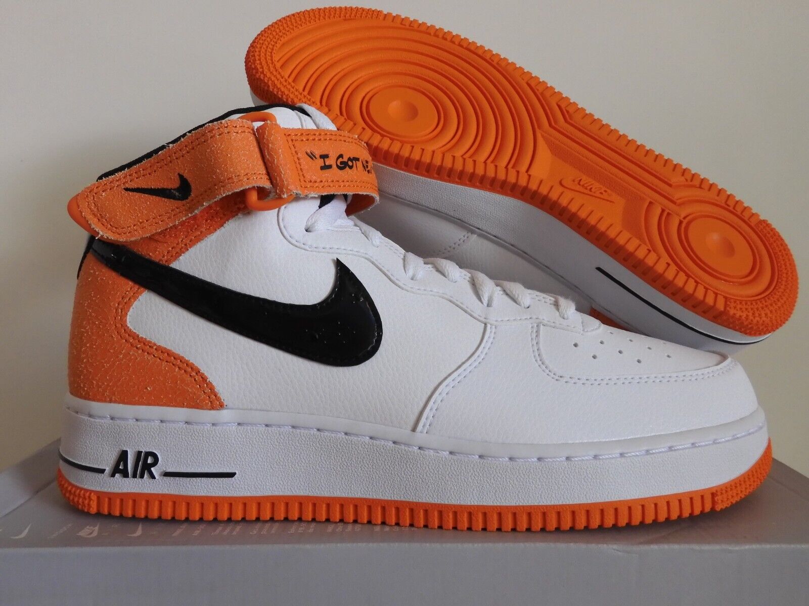 nike air force 1 orange and white and black