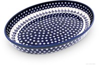 Bunzlauer Keramik Auflaufform / Gratinform Oval Groß 35,5X27X6,5 Cm Dekor 166A