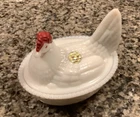 Westmoreland Glass Milk Glass Hen on a Nest - Original Label - Vintage