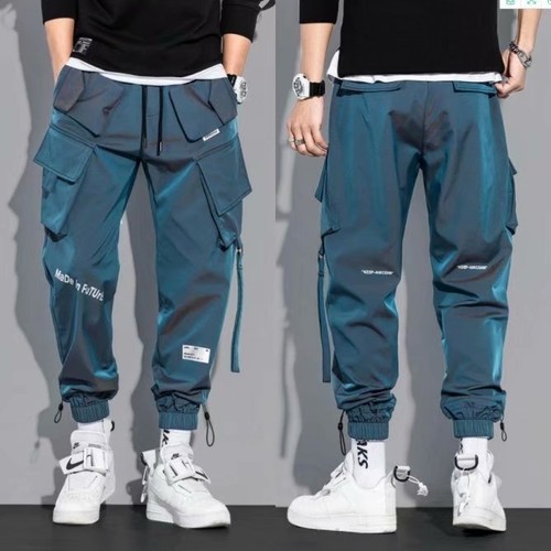 Men's Multi-Pocket Trousers Trendy Streetwear Solid Sweatpants Casual Cotton New - Picture 9 of 16